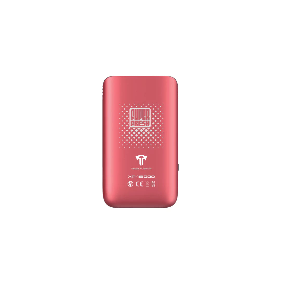 Super Fresh Tesla Bar XP-18000 Red – stylish vape with adjustable power