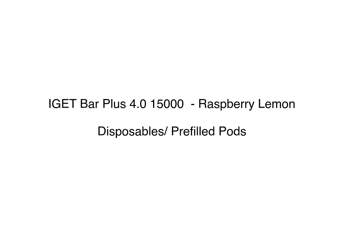 IGET Bar Plus 4.0 15000 - Raspberry Lemon - Disposables/ Prefilled Pods