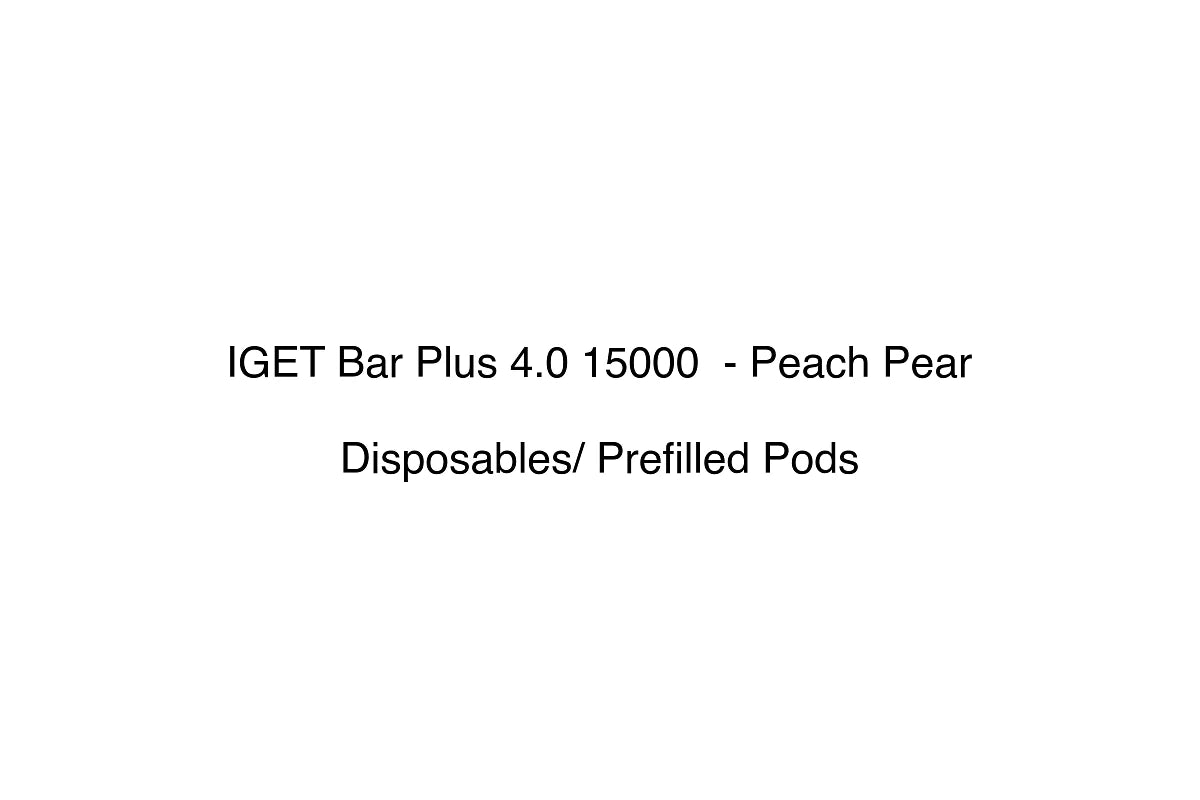 IGET Bar Plus 4.0 15000 - Peach Pear - Disposables/ Prefilled Pods