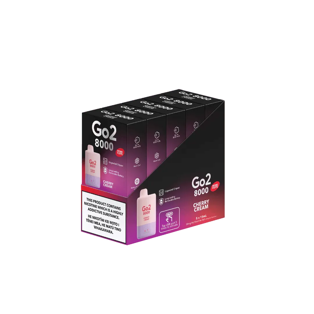Go2 8000 Disposable Cherry Cream 35mg/mL - Vape Vend