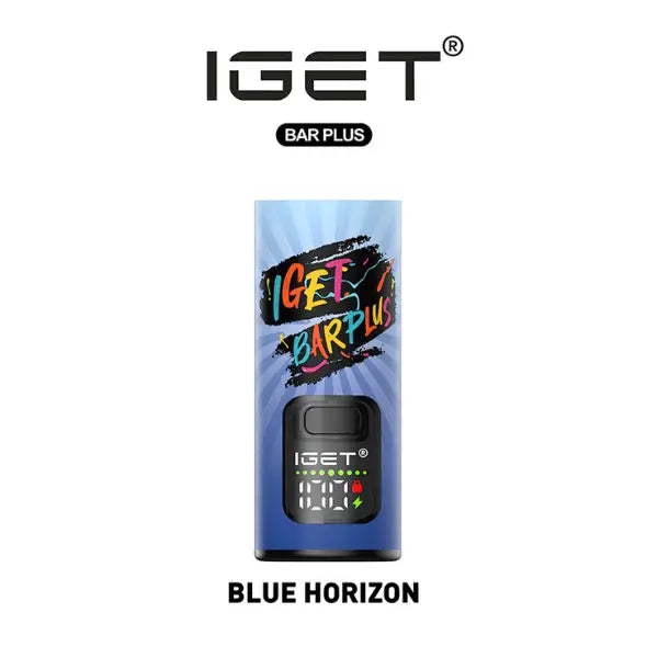 IGET Bar Plus 10000 Device-Blue Horizon – LED Display, Rechargeable Pod & Child Lock