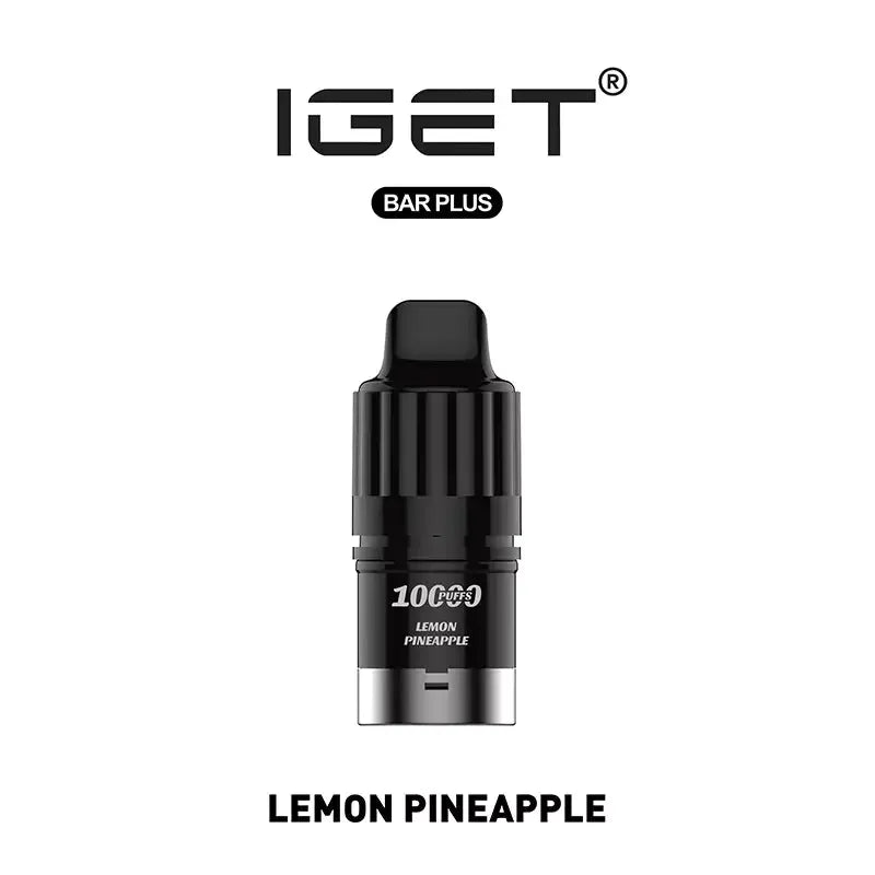 IGET Bar Plus 10000 pod Lemon Pineapple flavor with tropical citrus and sweet pineapple.