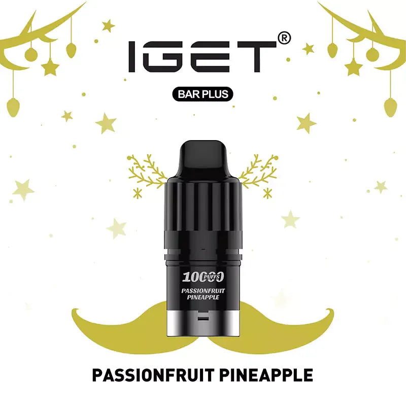 IGET Bar Plus 10000 Passionfruit Pineapple flavor for a refreshing tropical vaping experience