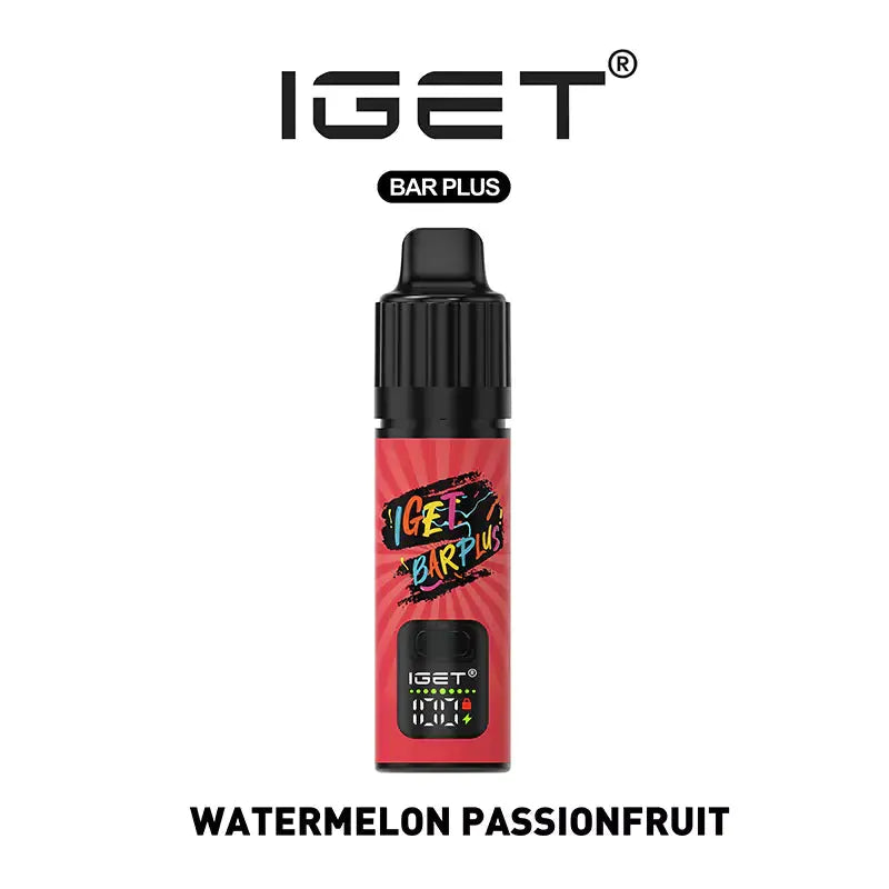 IGET Bar Plus 10000 Watermelon Passionfruit flavor with juicy watermelon and tropical passionfruit.